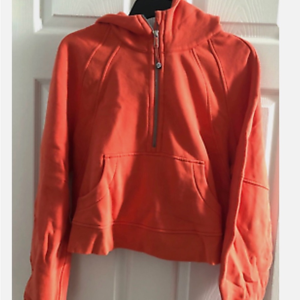Lululemon Scuba Half Zip Oversized Cropped Warm Coral